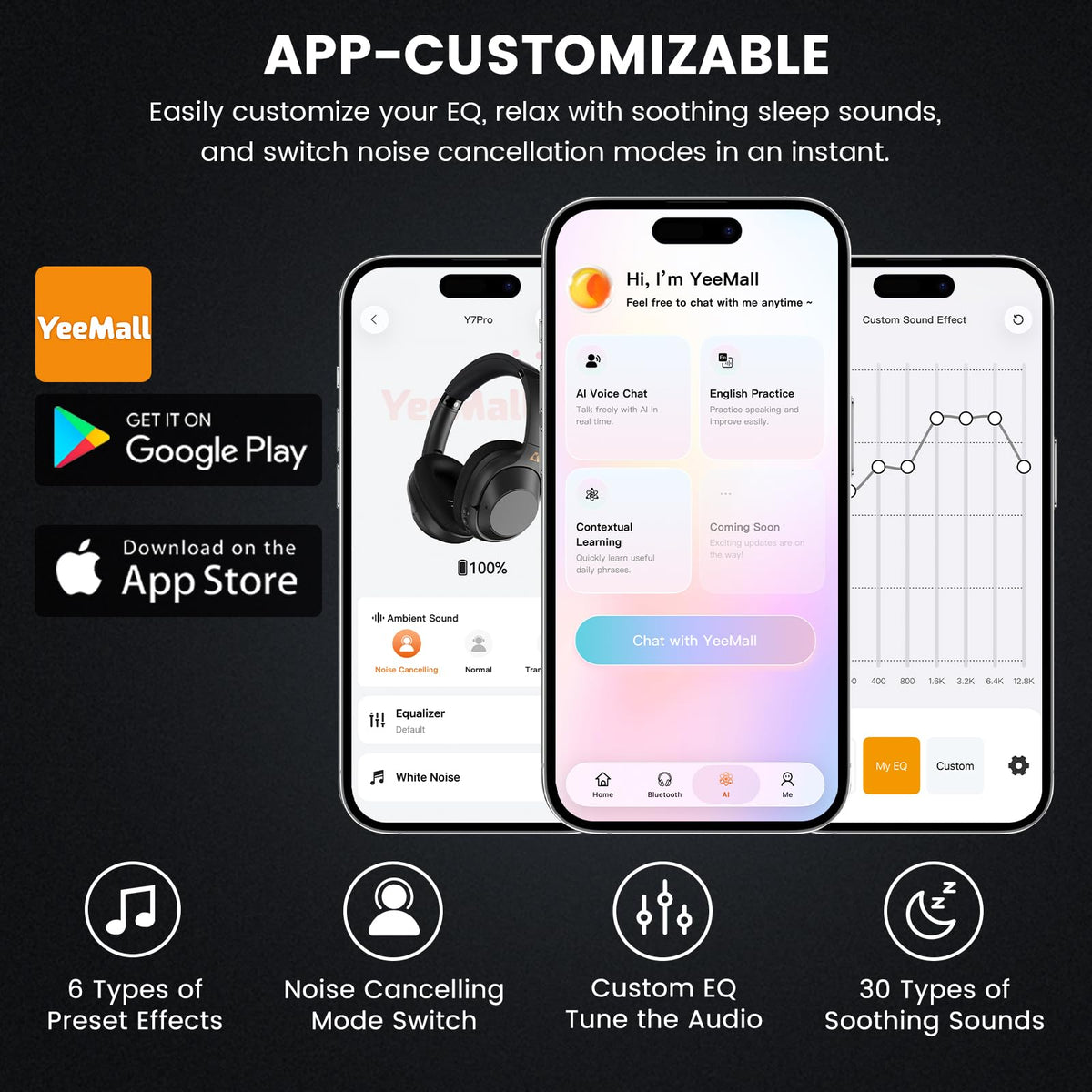 Riibox Y7Pro app EQ panel for personalized sound control