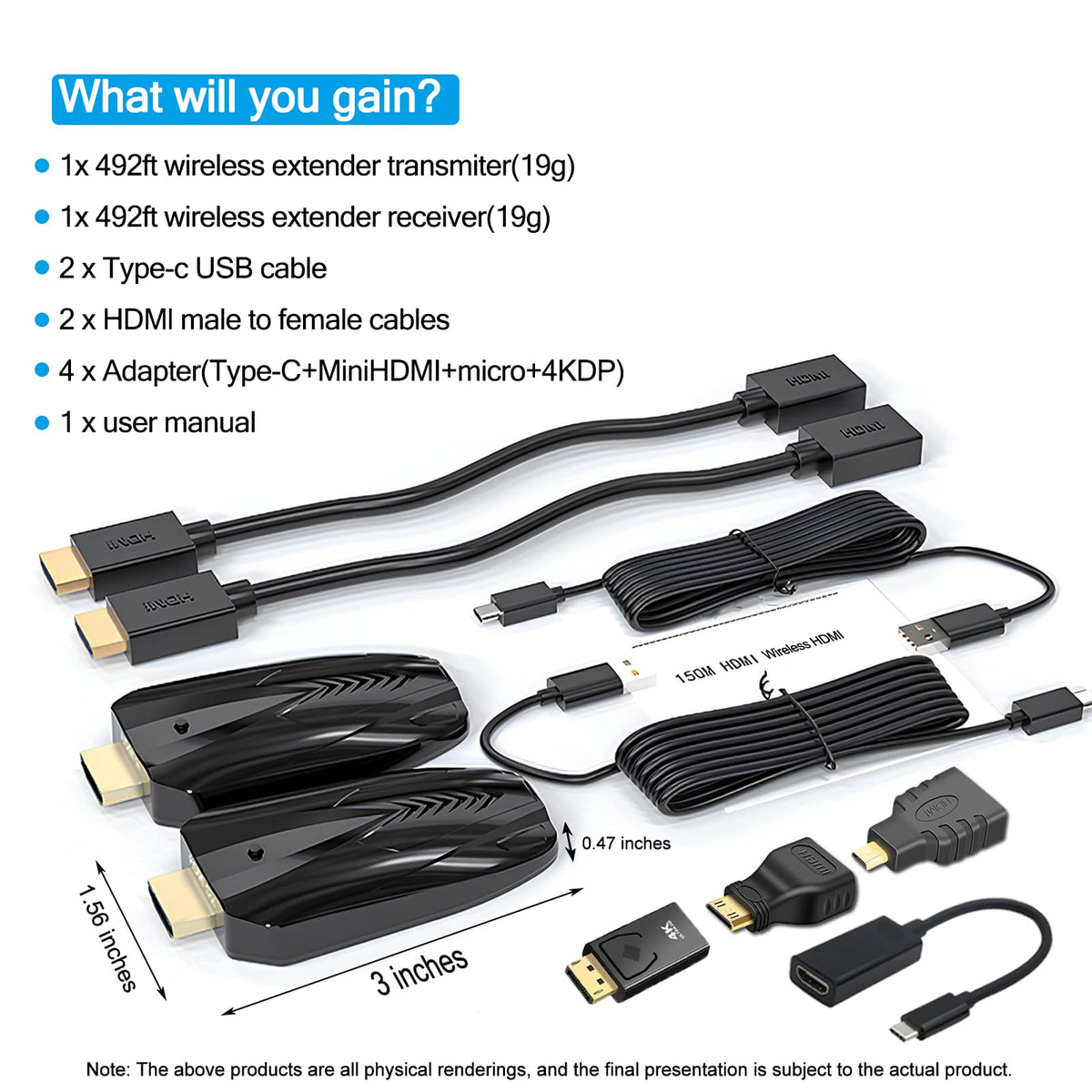 RIJER packaging with user manual highlighting included adapters and warranty