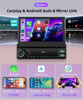Rimoody flip-out 7-inch touchscreen enhances in-car entertainment and navigation.