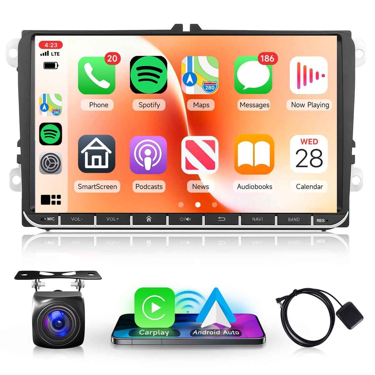 Rimoody 9-inch display with wireless CarPlay for clear navigation