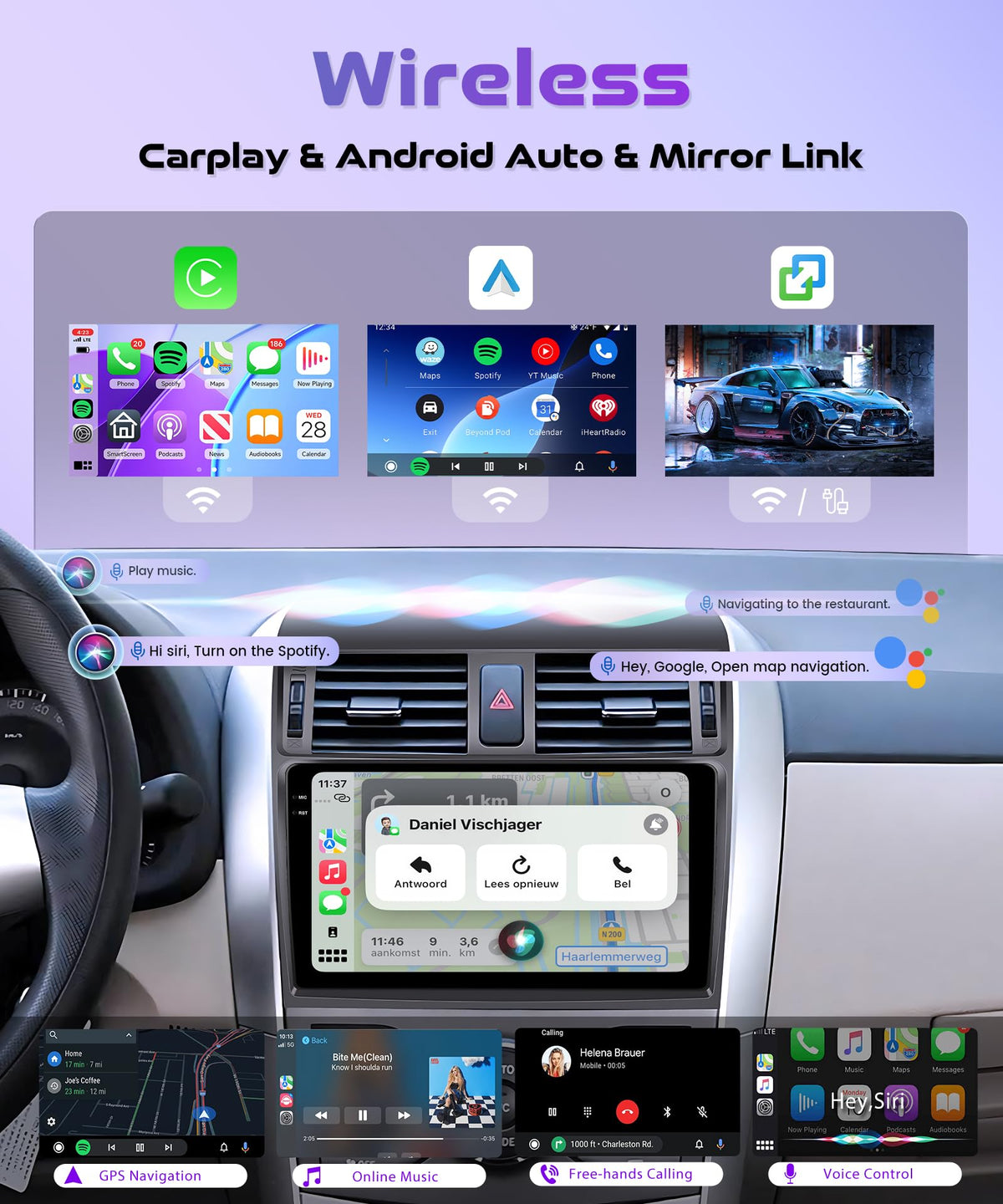 Rimoody 9inch INCELL display showing sharp visuals on Corolla unit