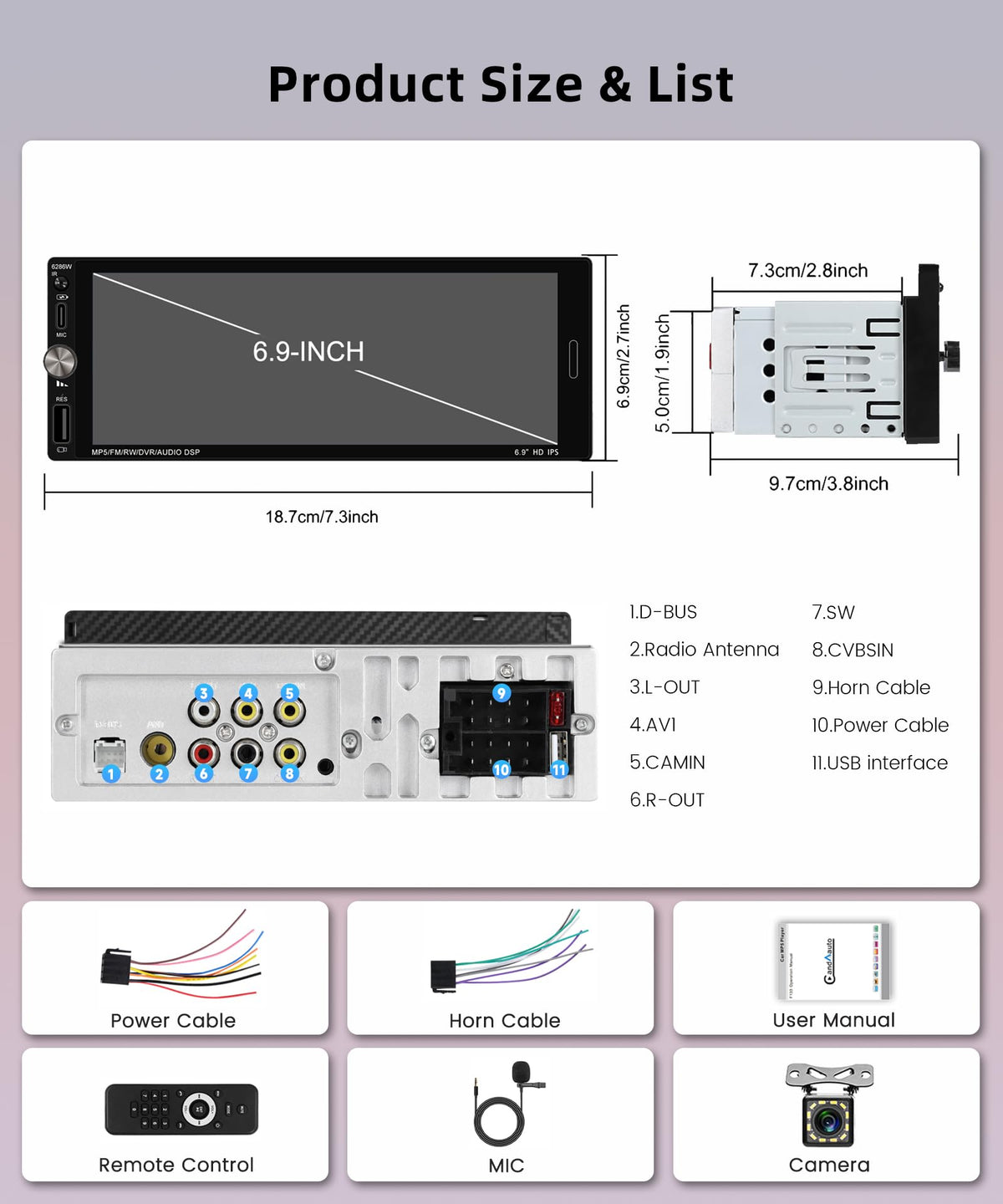 Rimoody unit beside a ruler showing installation scale for single‑DIN compatibility