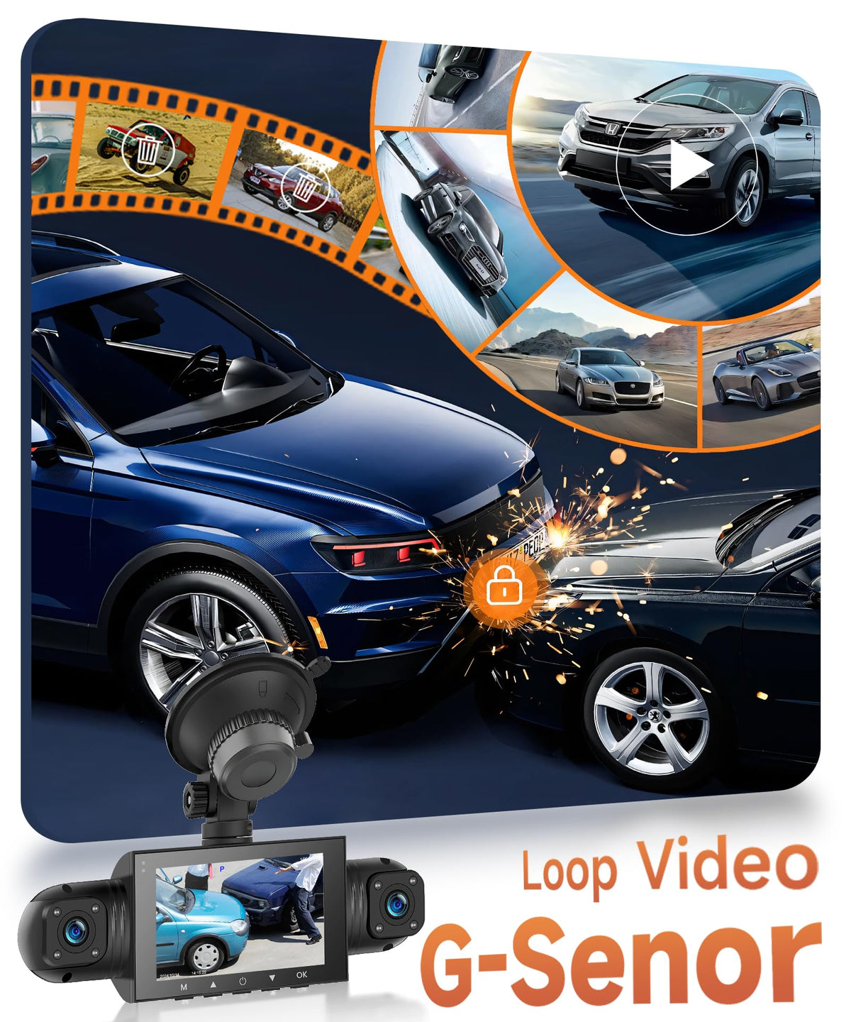 Rimoody right-side lens recording lane activity to improve collision context
