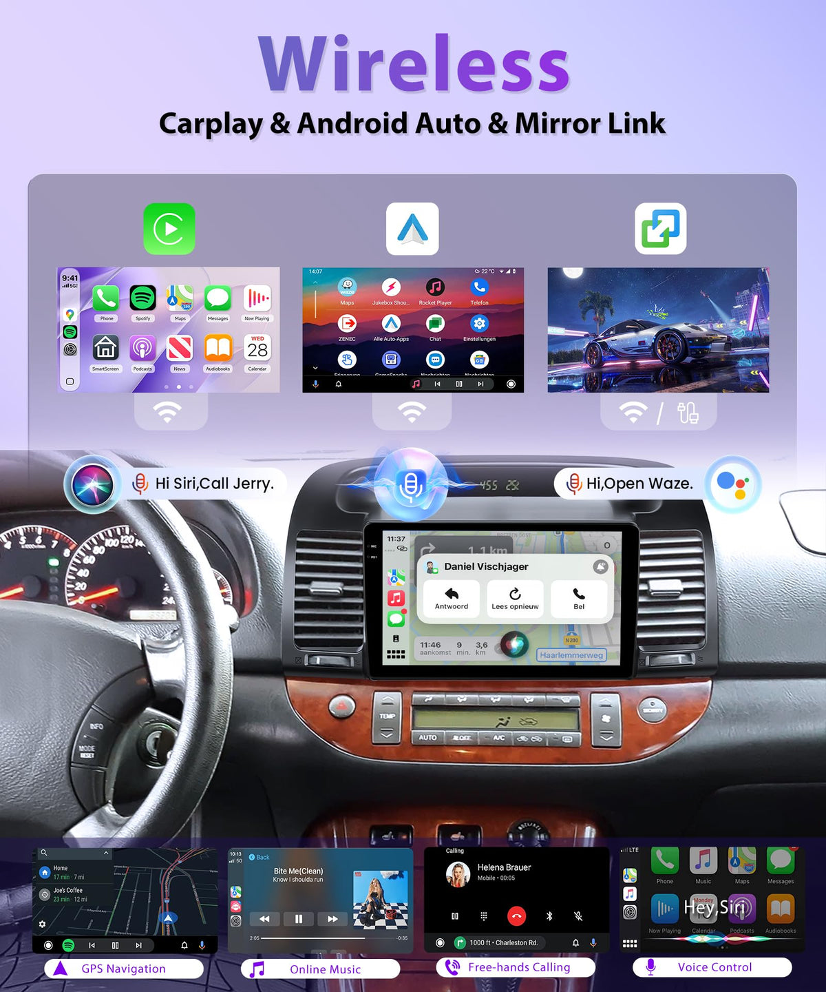 Rimoody wireless CarPlay and Android Auto for hands-free control