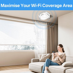 Rimous lifestyle photo of modern home ceiling mount optimizing signal