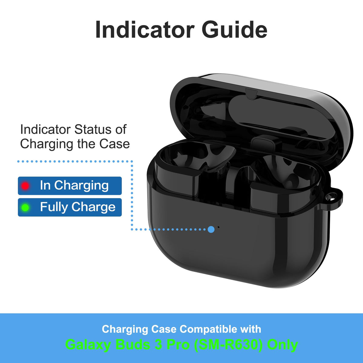 Rinetics Galaxy Buds 3 Pro charging case open with buds inside for easy pairing.