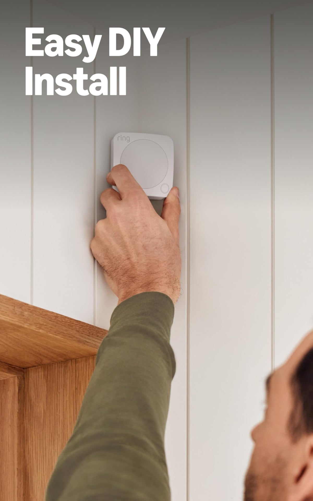 Ring Alarm contact sensor detects door or window openings for instant alerts