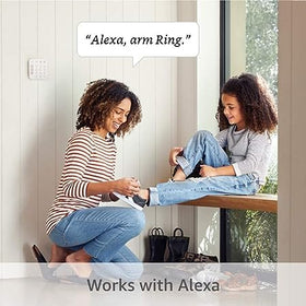 Ring Alarm motion detector in living room catches movement alerts.