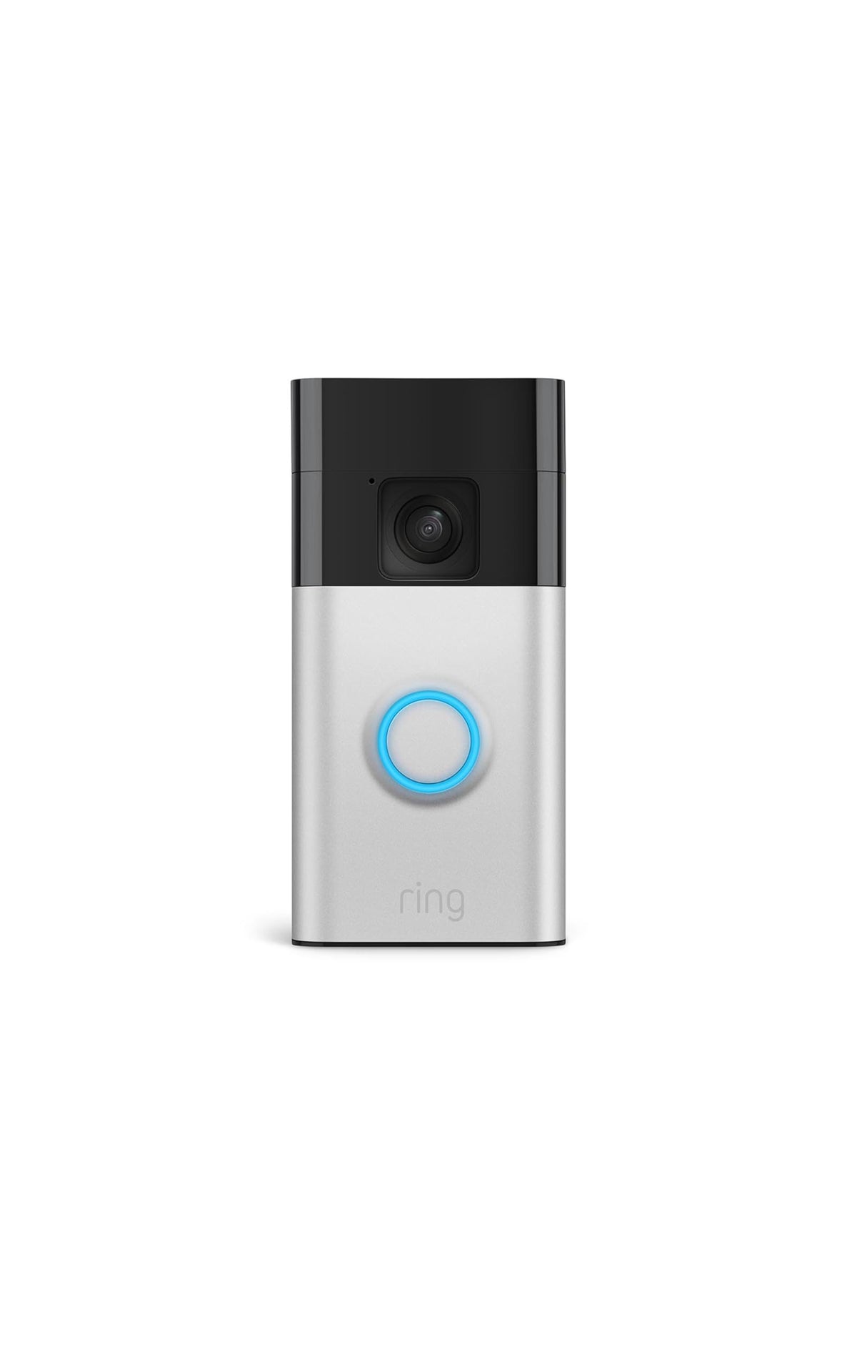 Ring Battery Doorbell front view shows broad porch visibility and monitoring benefits.