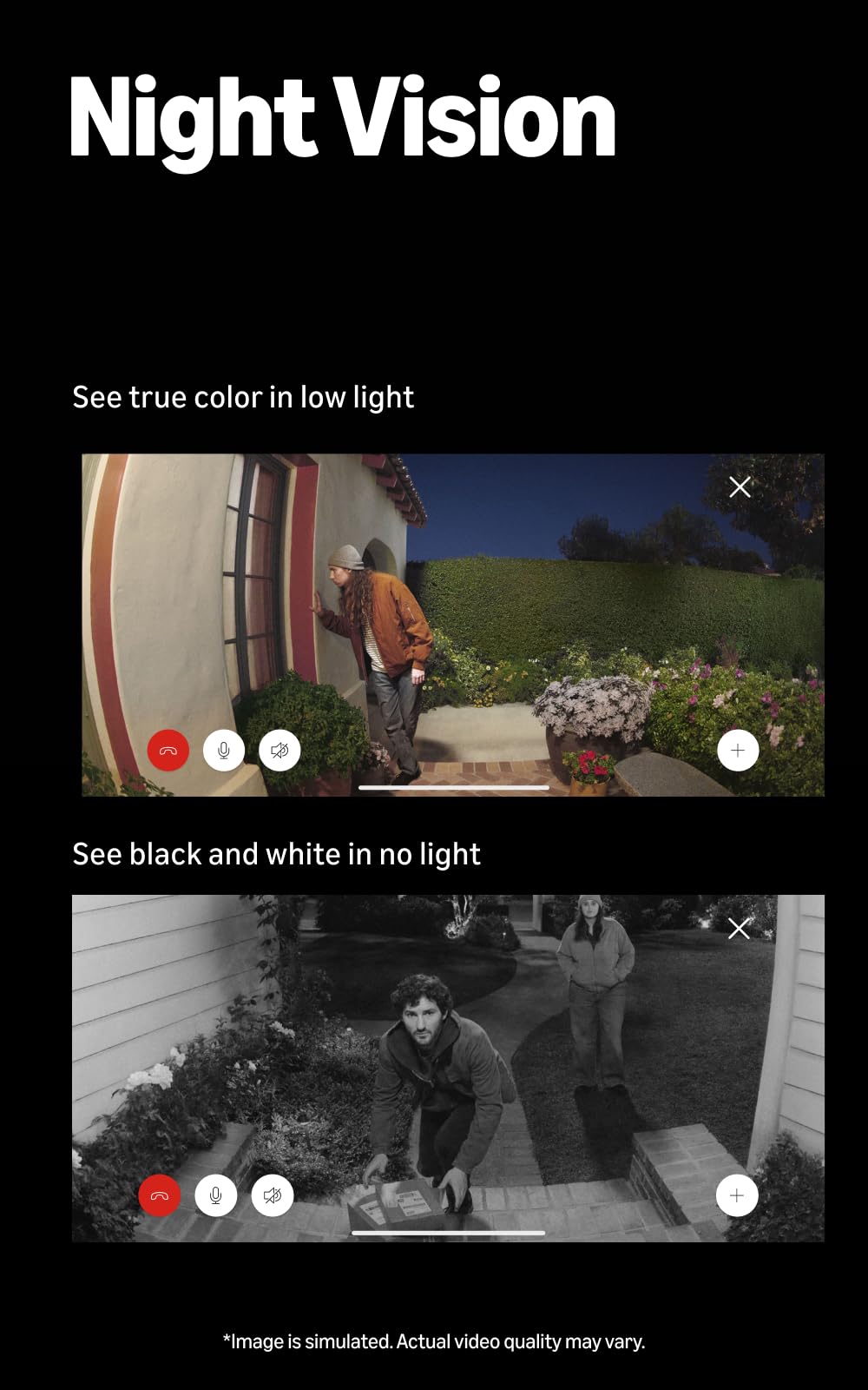 Ring Battery Doorbell Pro night vision preserves color in low light