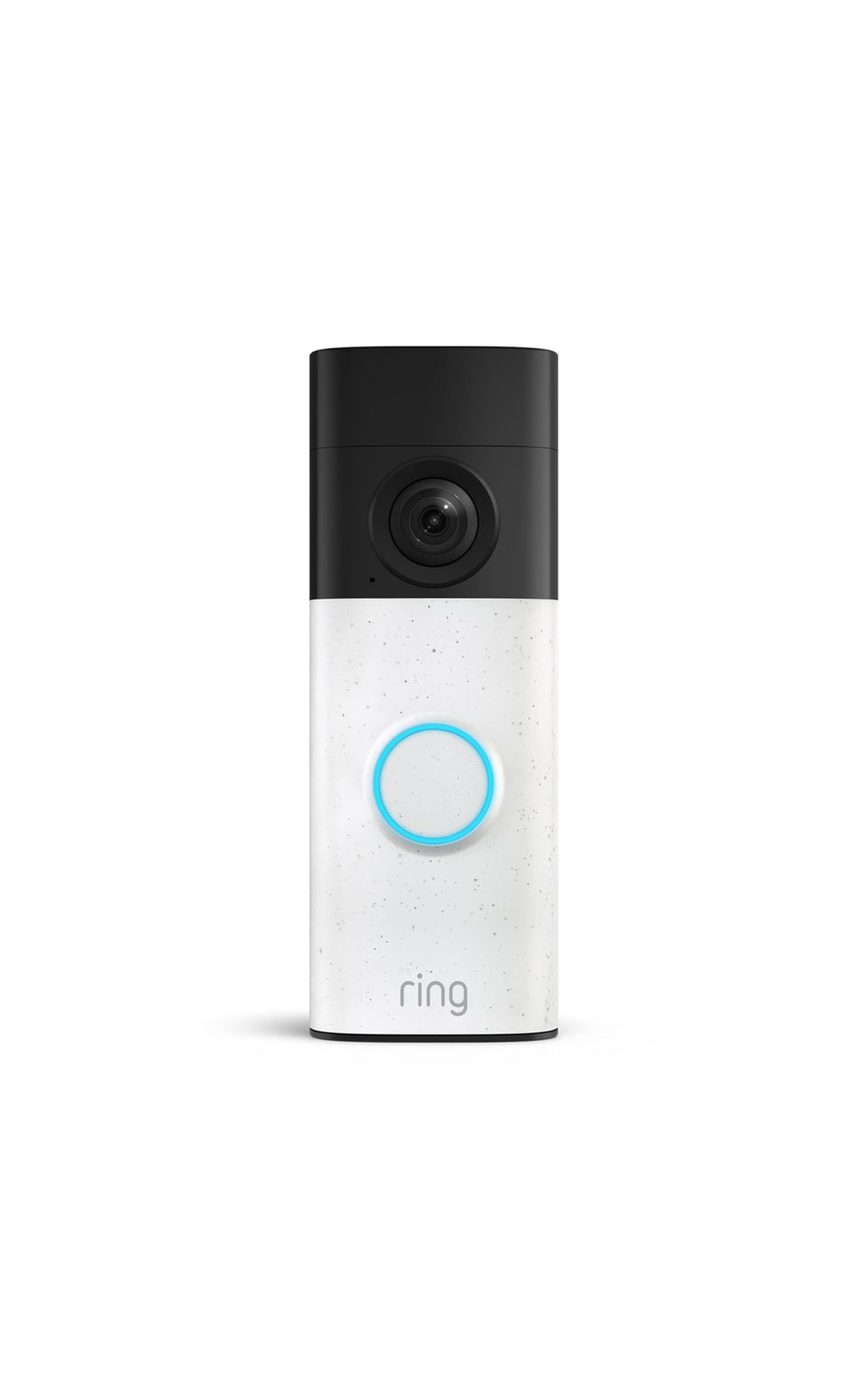 Ring Battery Doorbell with Retinal 2K wide-angle view for clear front-door surveillance.