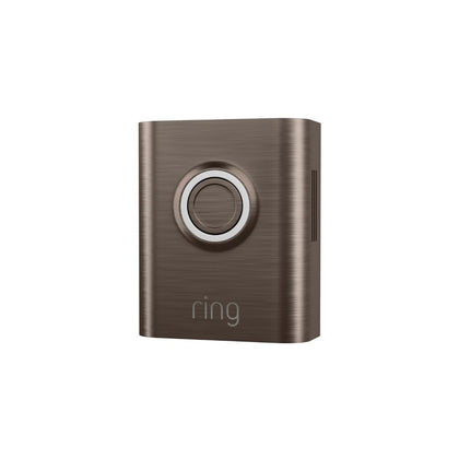 Ring brushed-bronze faceplate front view showing refined finish and cohesive curb appeal
