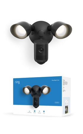 Ring Floodlight Cam 2K wide-angle captures outdoor activity clearly for home security.