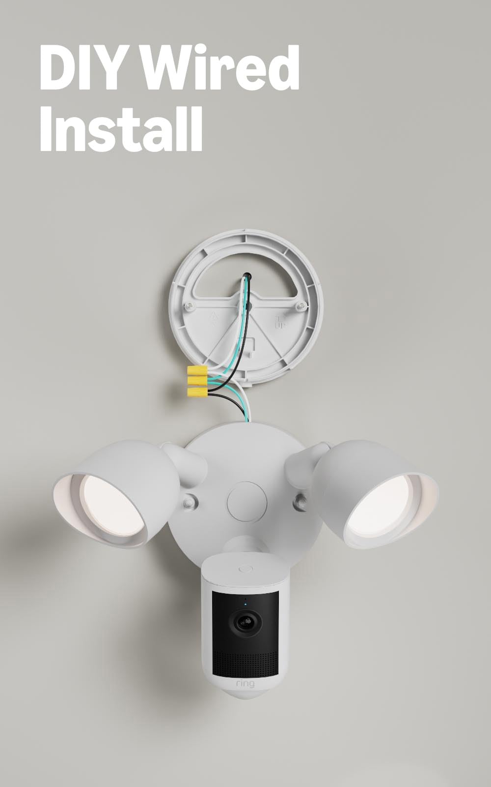 Ring Floodlight Cam easy install with Live View.