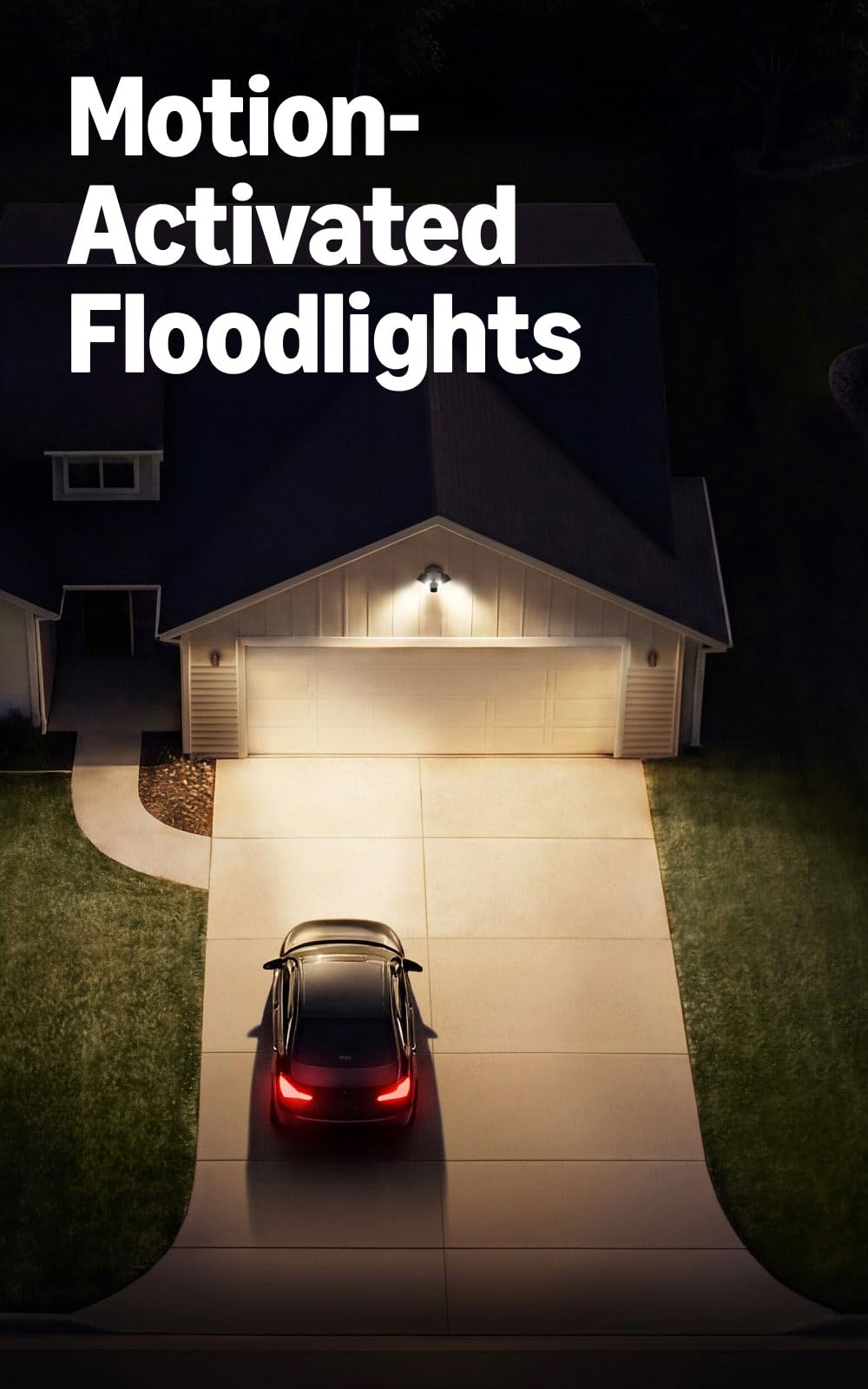 Ring Floodlight Cam ultra-bright lights illuminate large areas and deter intruders.