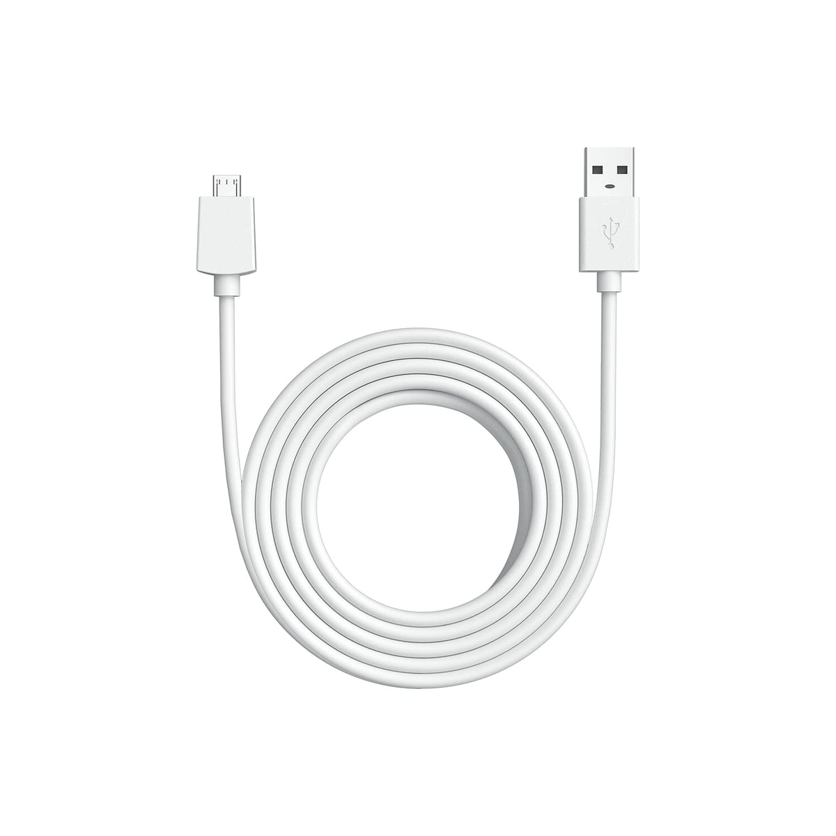 Ring Indoor Cam 2nd Gen 10ft USB-A to Micro USB power cable in white enables flexible placement