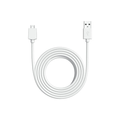 Ring Indoor Cam 2nd Gen 10ft USB-A to Micro USB power cable in white enables flexible placement