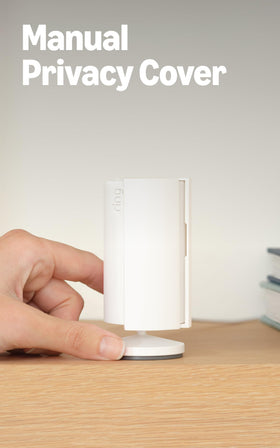 Ring Indoor Cam mounted on wall with swivel mount, benefits flexible angle adjustment
