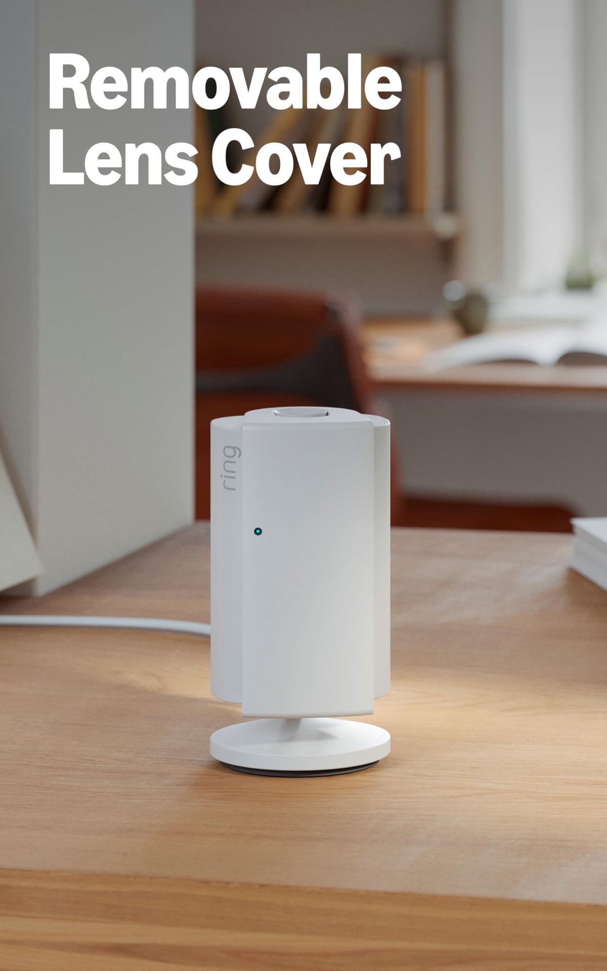 Ring Indoor Cam Plus privacy-lens-cover blocks the lens for privacy control.