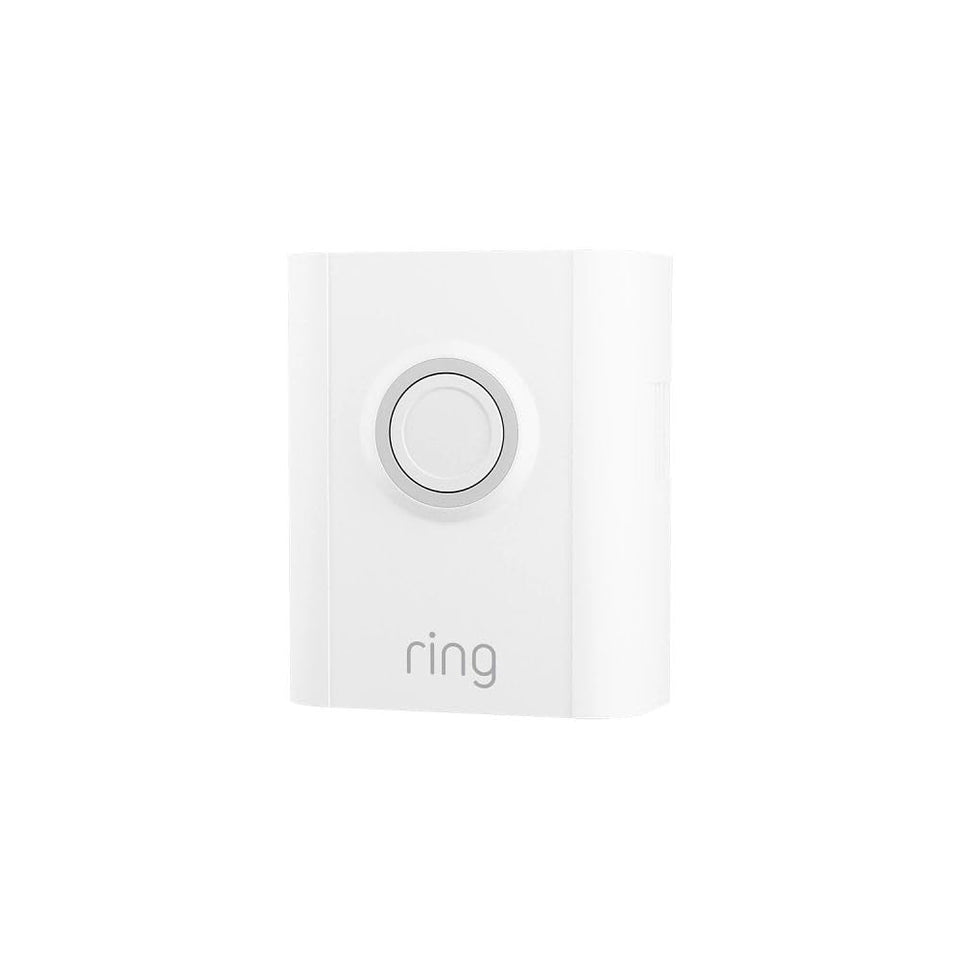 Ring interchangeable faceplate in white for doorbells, enabling quick styling updates and exterior protection.