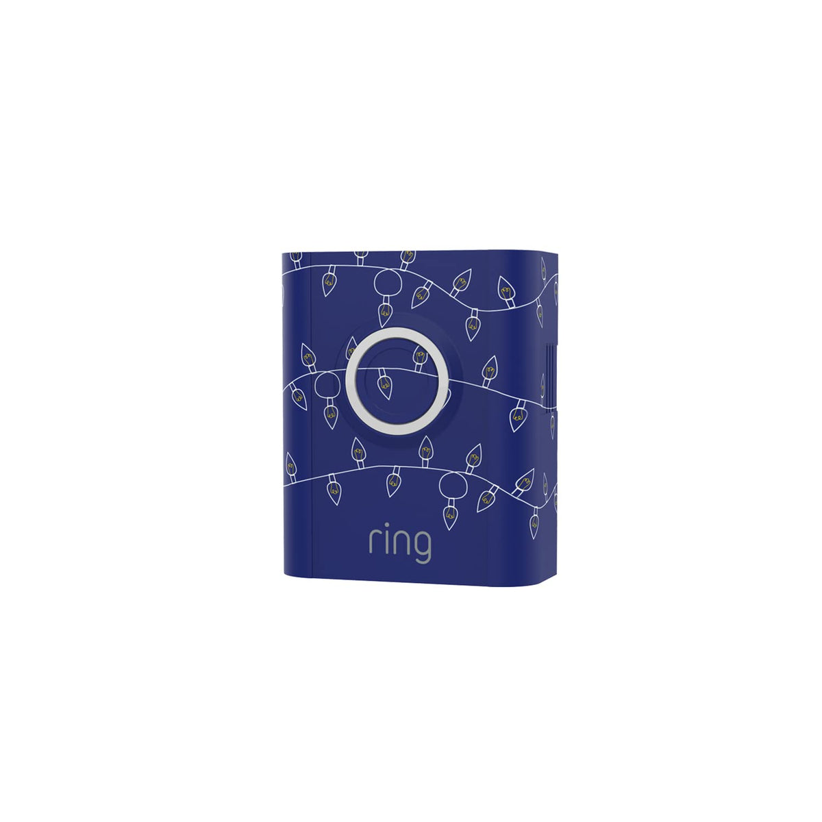 Ring interchangeable faceplate in Christmas Lights Blue on compatible doorbells adds festive style and effortless customization.