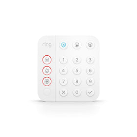 Ring keypad front view showing controls and clear status lights for quick access
