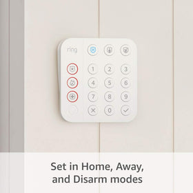 Ring keypad mounted by doorway in use for convenient arming and disarming