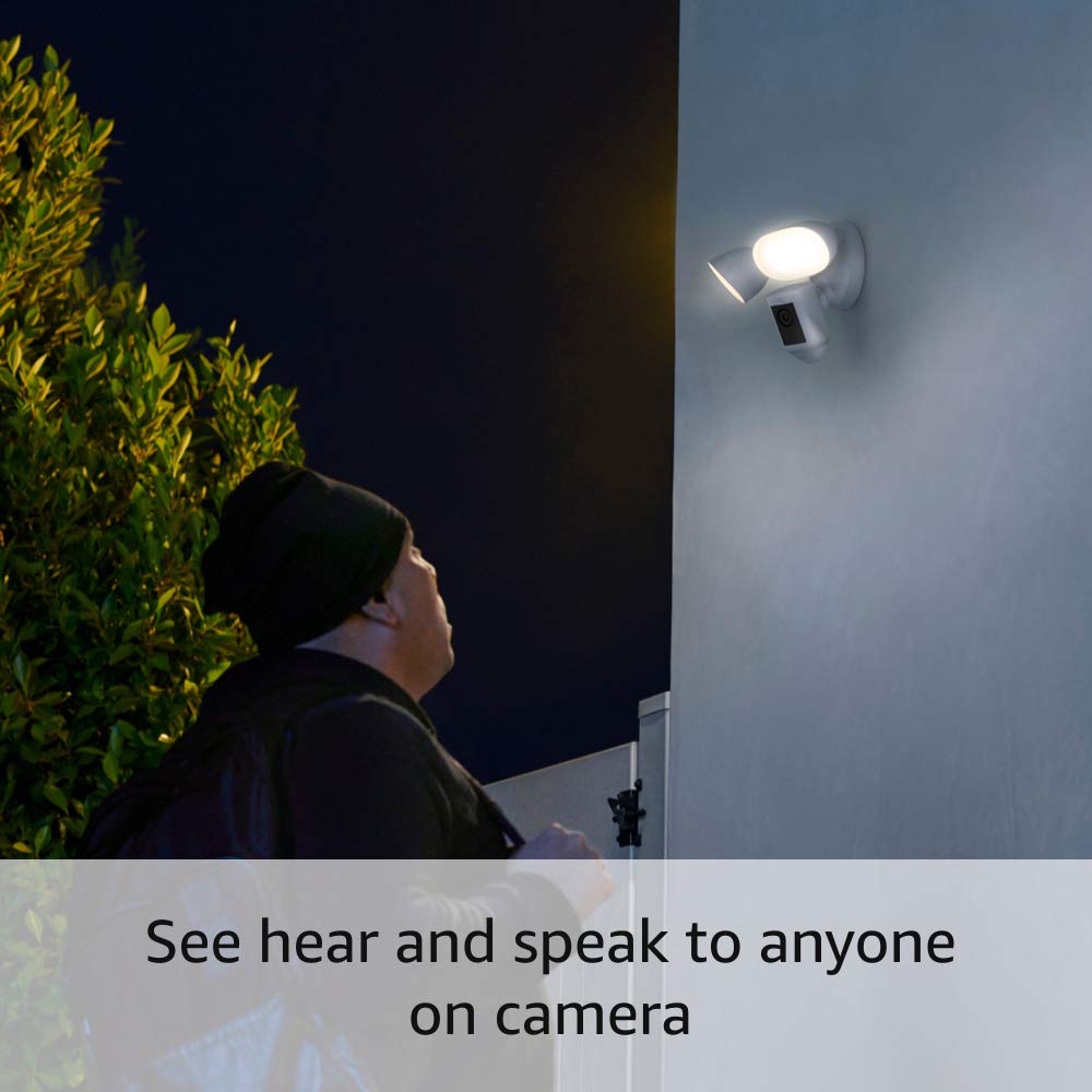 Ring Like-New Floodlight Cam Wired Pro with 3D Motion Detection for precise alerts