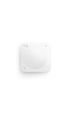 Ring front view of motion detector showing sleek housing and quick installation benefit