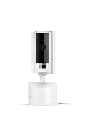 Ring Pan-Tilt Indoor Cam delivers a 360-degree view for comprehensive room monitoring.