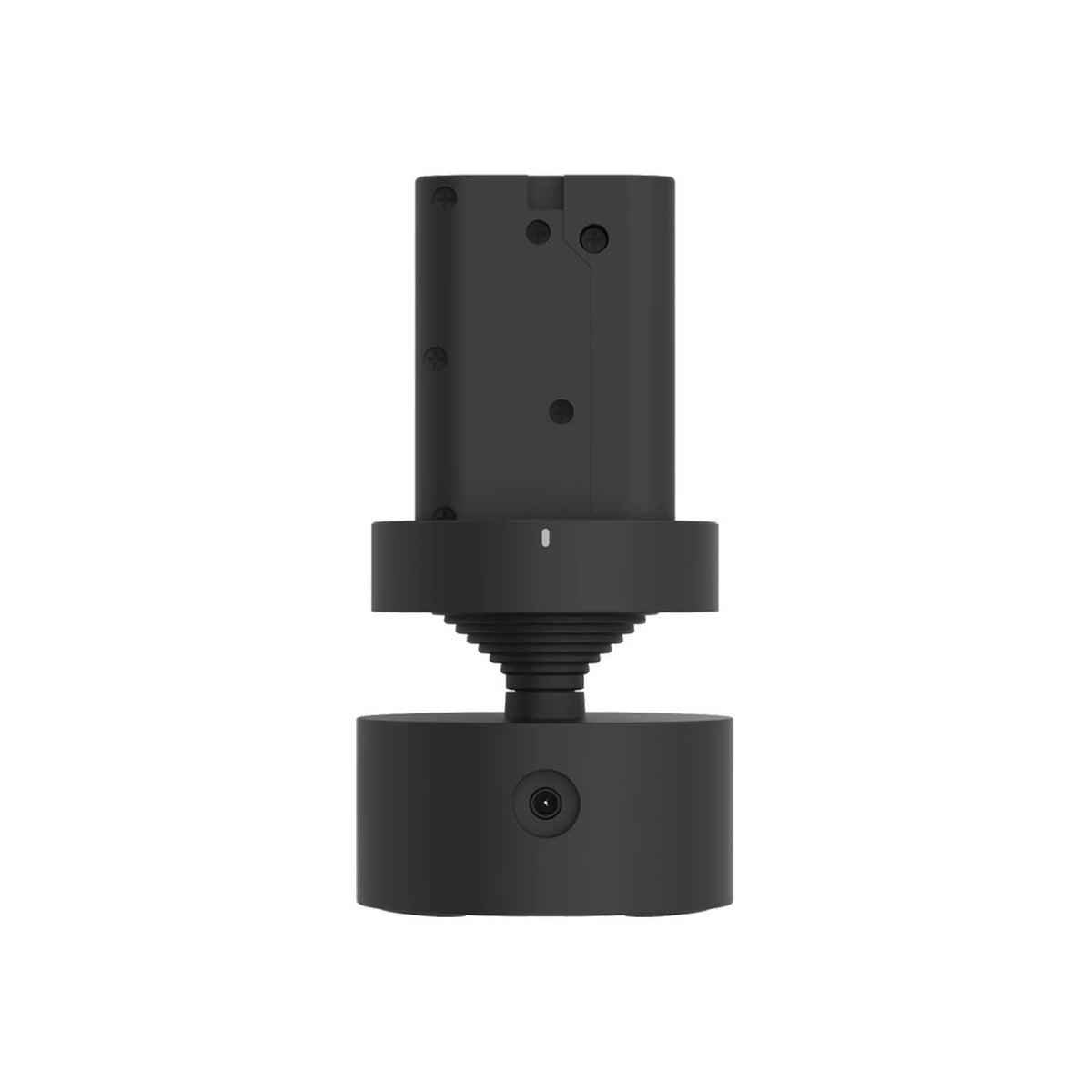 Ring pan-tilt mount front view showing sleek black finish and durable build for flexible coverage