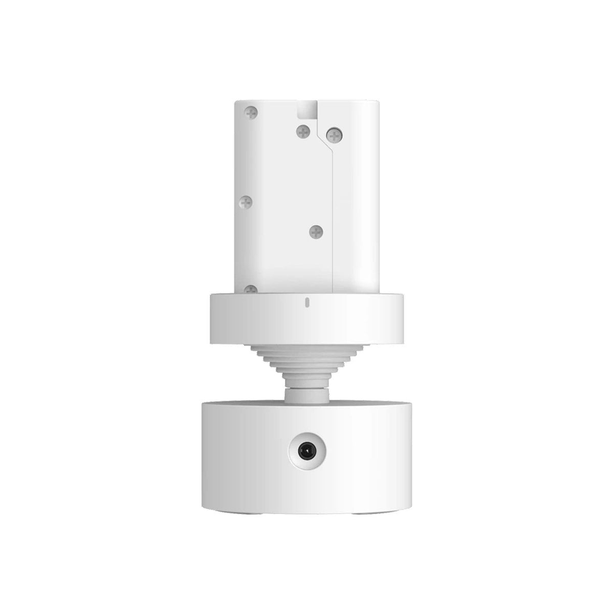 Ring pan-tilt mount front view showing mount profile and clean white finish for discreet placement