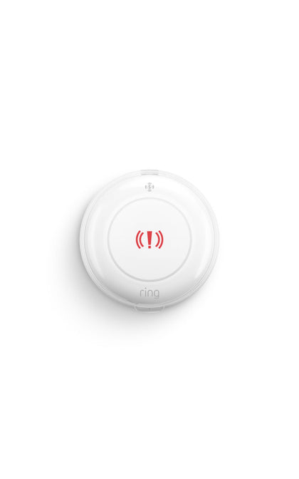 Ring panic button front view showing compact design and easy-press benefit