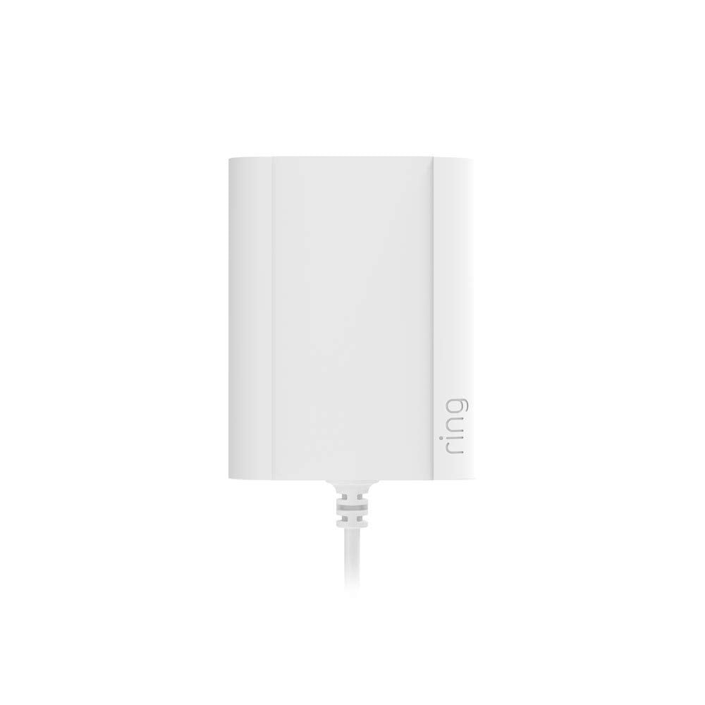 Ring plug-in adapter front view showing compact design and safe indoor use