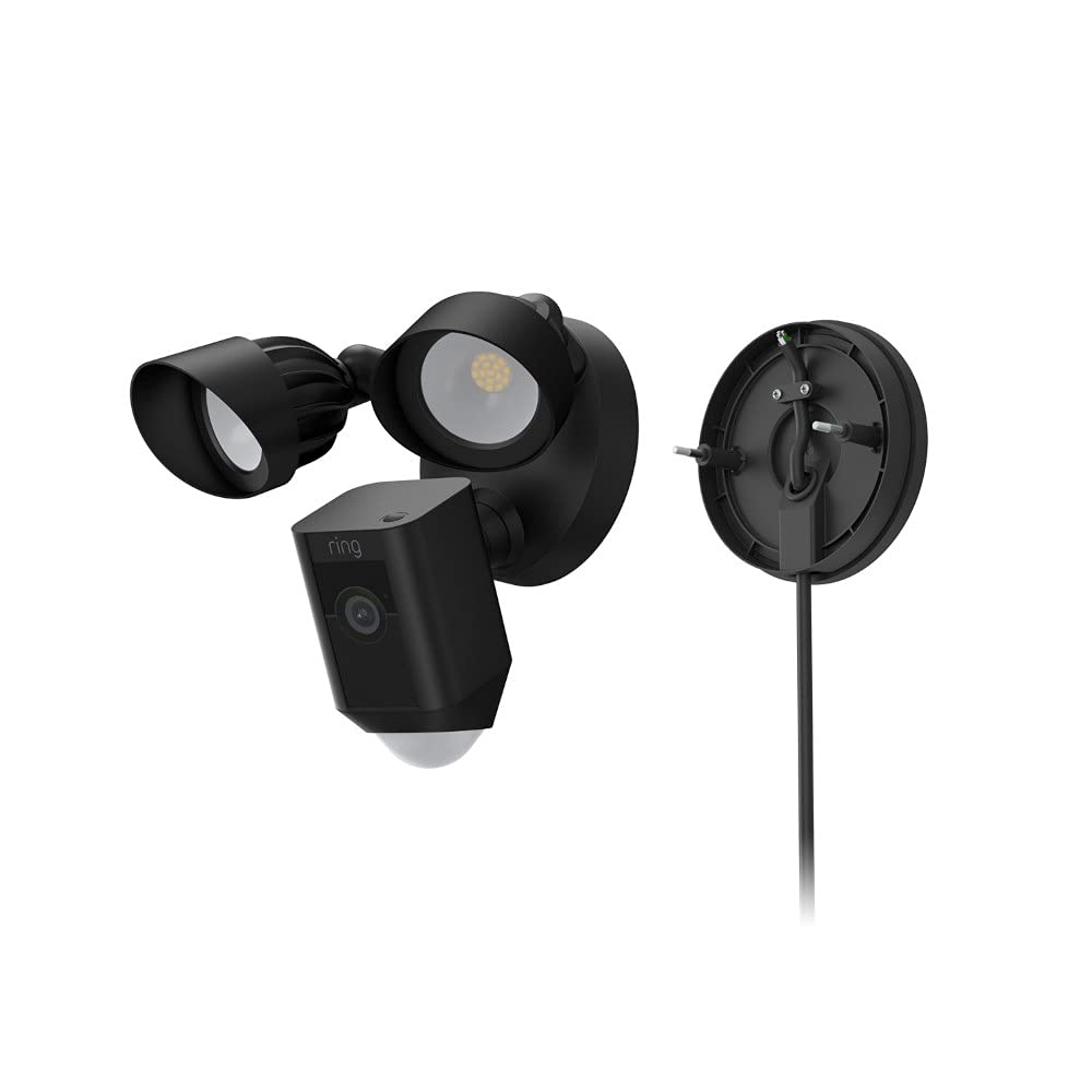 Ring plug-in mount for Floodlight Cam Wired Plus offers simple plug-in setup with a 20 ft cable.