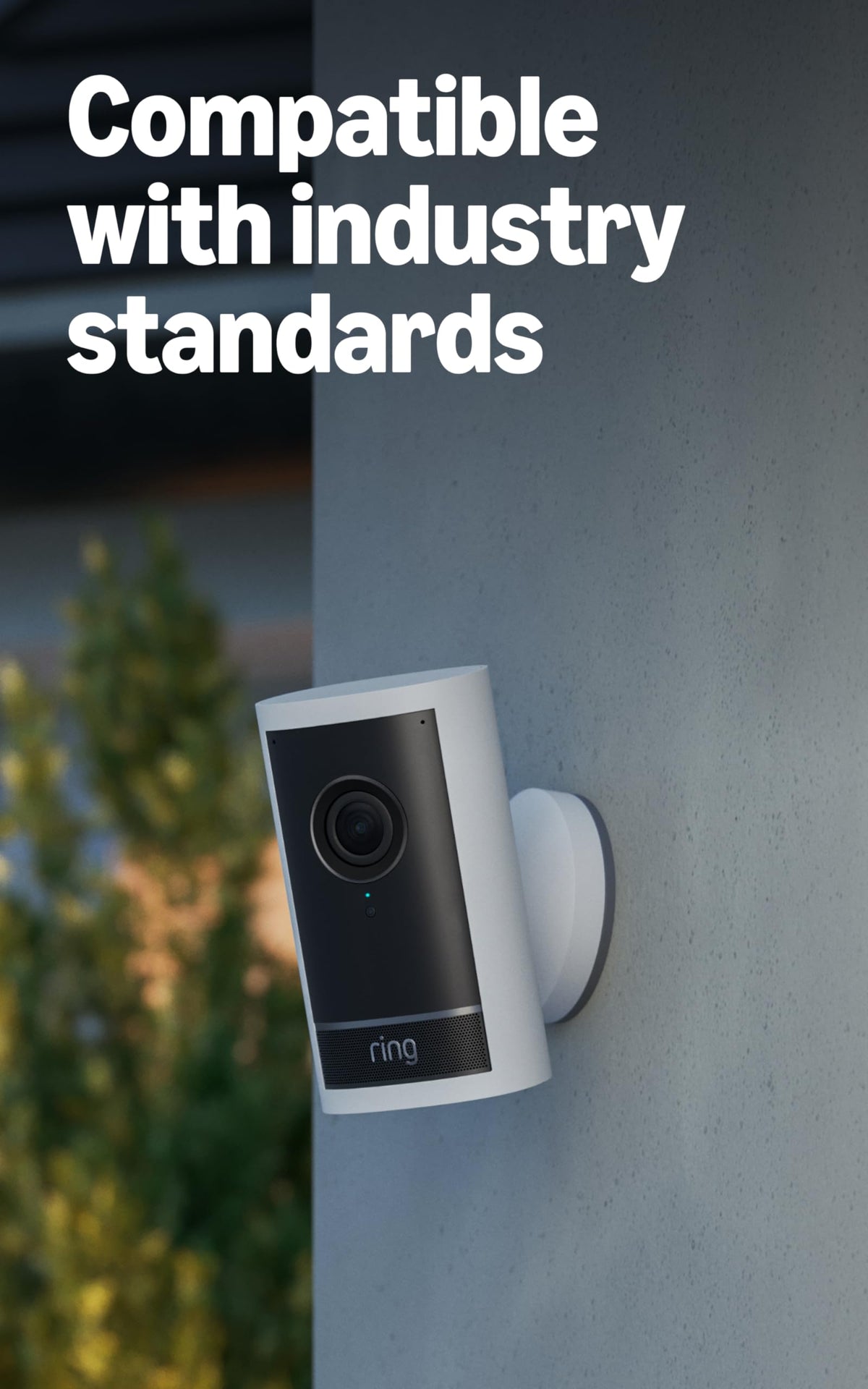 Ring PoE+ Converter Mount top view with cables, signaling flexible indoor/outdoor installation.