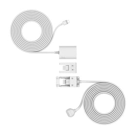 Ring power adapter front view showing USB-C port and compact housing for reliable power