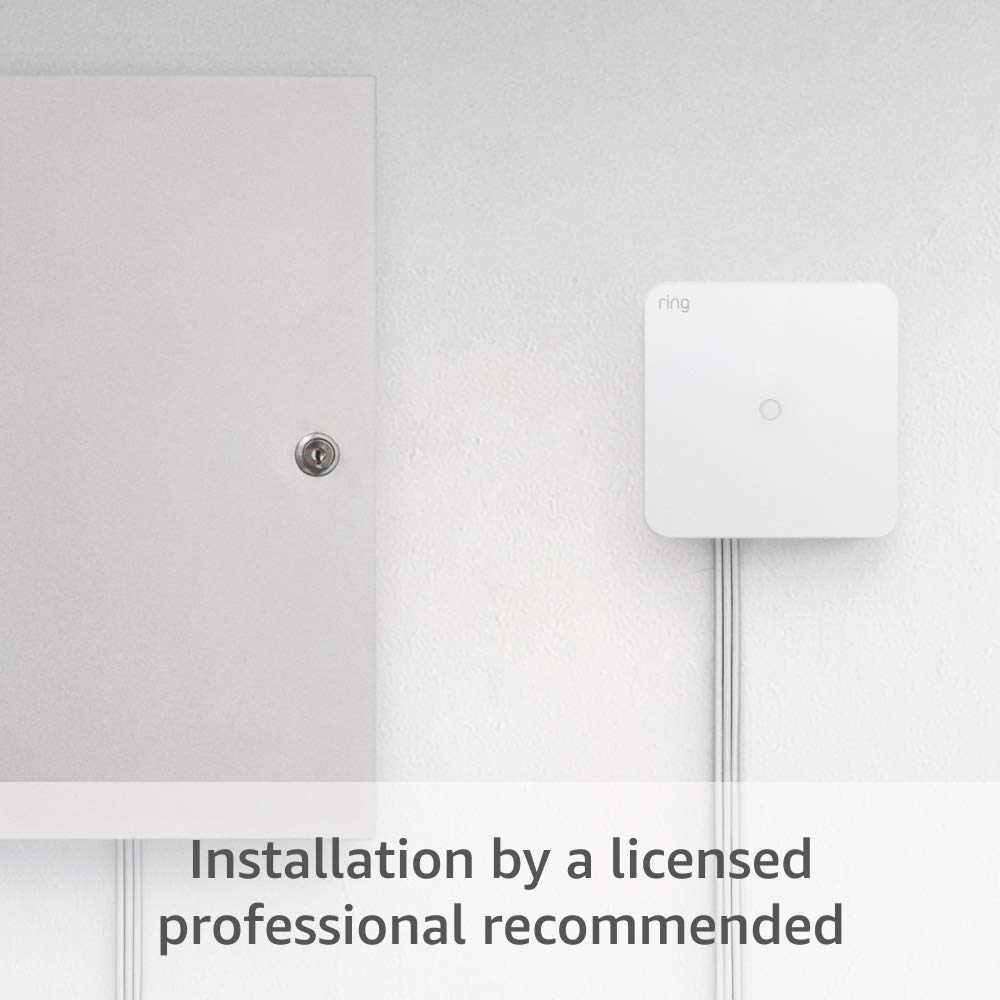 Ring Retrofit Alarm Kit showing Alexa compatibility for voice control