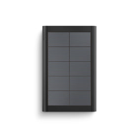 Ring small solar panel front view showing compact black panel and mount for outdoor use benefit: easy installation