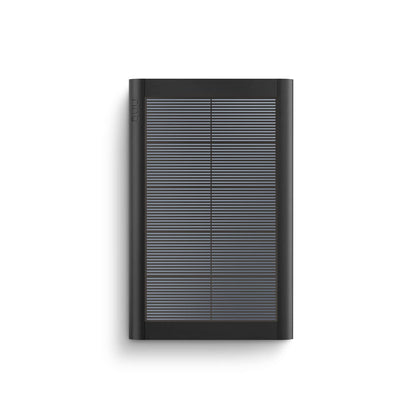 Ring small solar panel front view showing compact black panel and mount for outdoor use benefit: easy installation