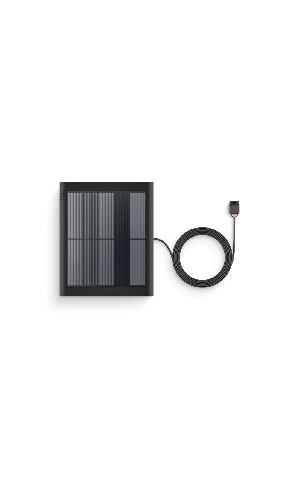 Ring solar panel with 360° mount and 6m cable; flexible placement for best sun exposure.