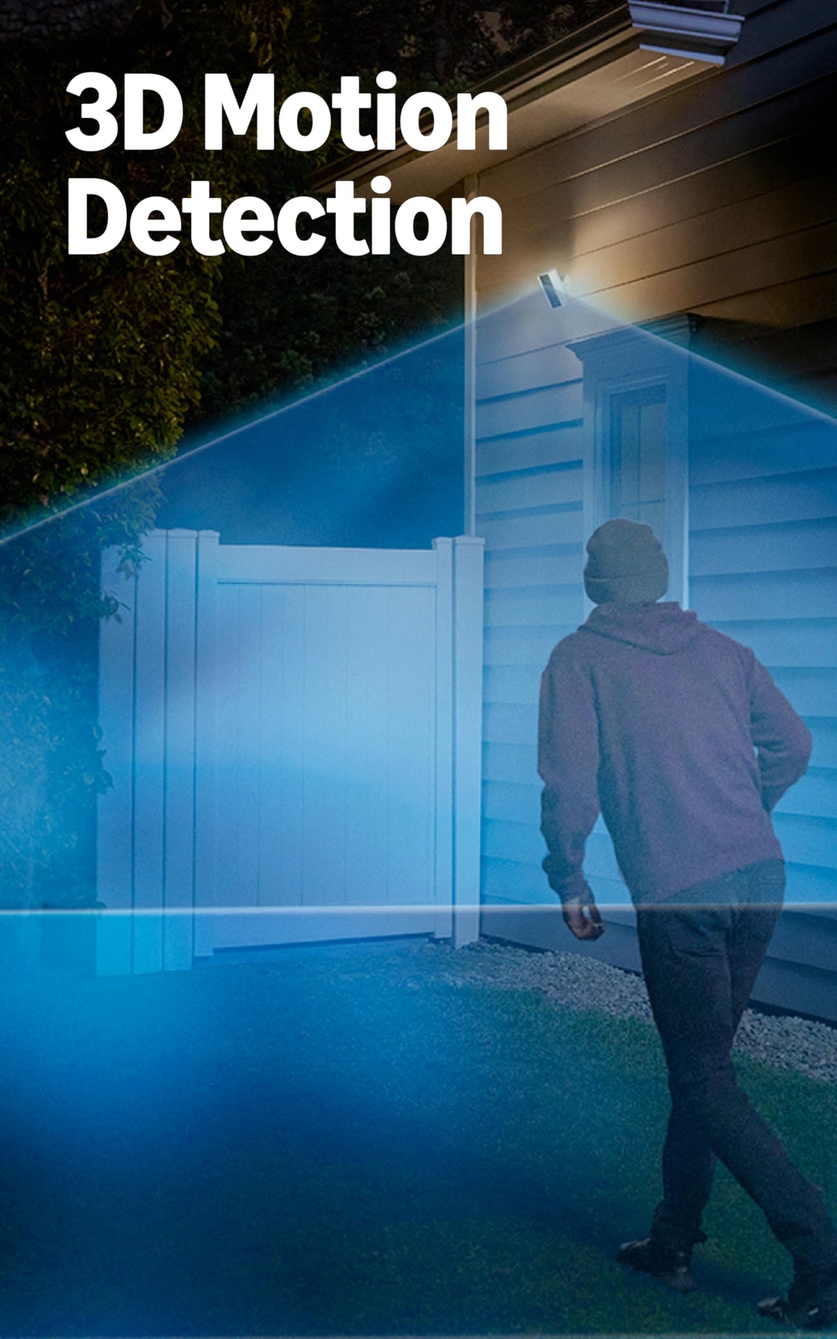 Ring Spotlight Cam Pro low-light color view with nearby street lighting
