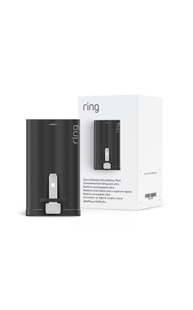 Ring Ultra battery front view showing product and benefit of extended runtime