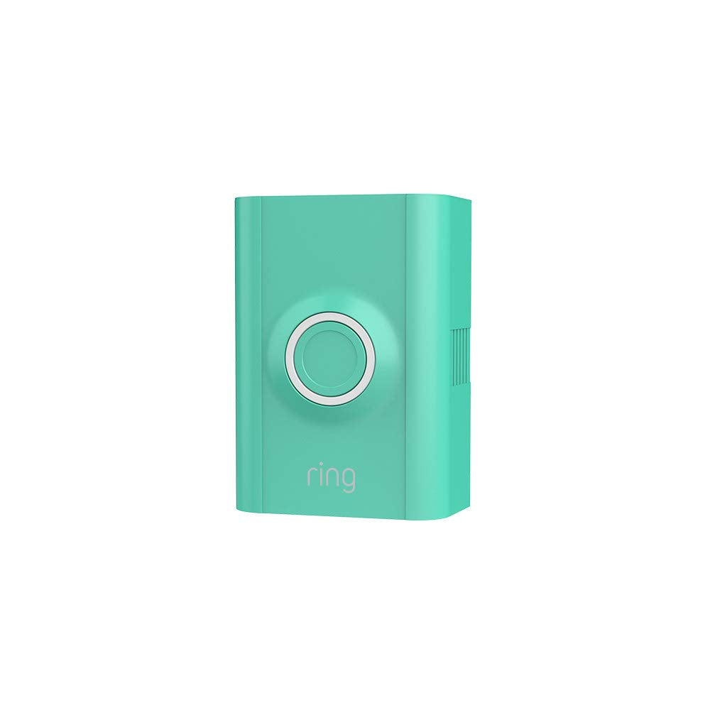 Ring Video Doorbell 2 Bright Turquoise faceplate enhances curb appeal and personalization.