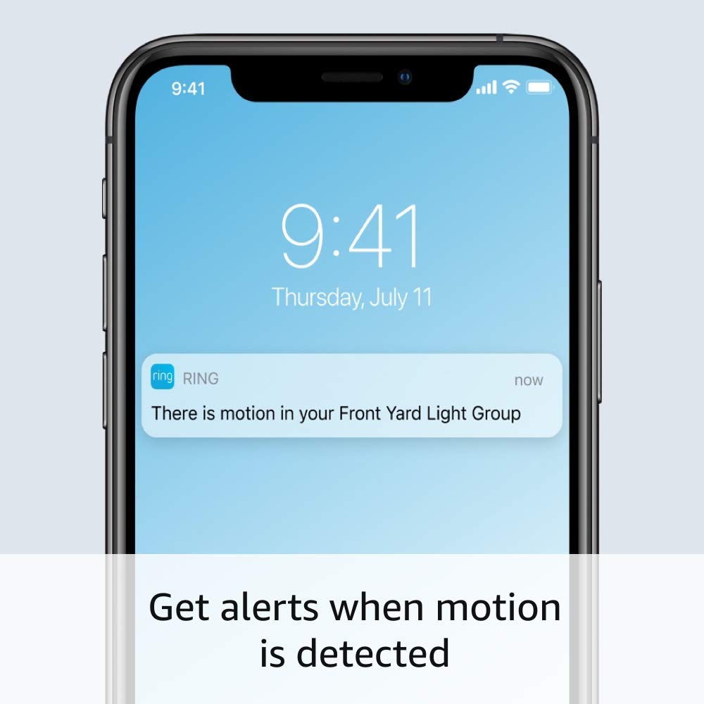 Ring Wall Light Solar motion-detection view demonstrates motion-activated outdoor lighting