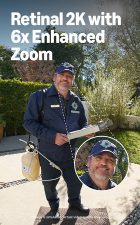 Ring Wired Doorbell enhanced 6x zoom reveals distant details at the door.