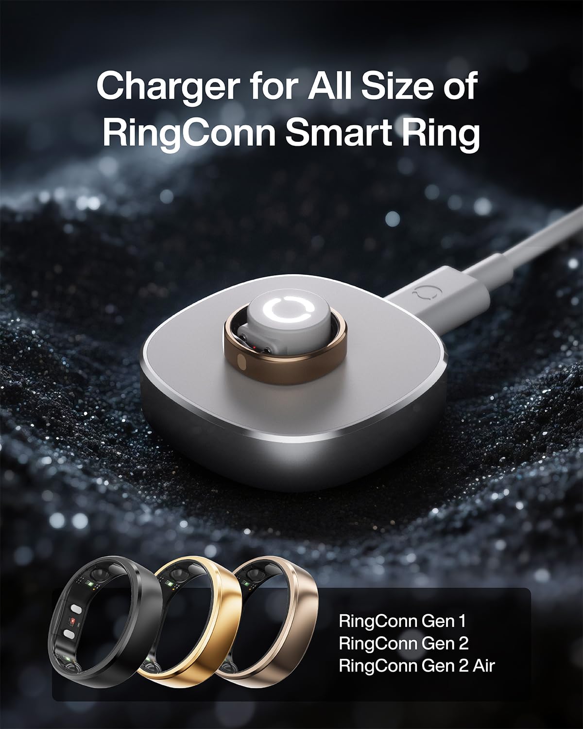 RingConn USB-C cable and dock illustrating fast reliable power delivery benefit