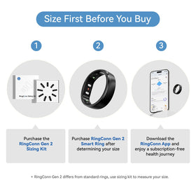 RingConn Gen 2 sizing kit helps you achieve a precise, comfortable fit.