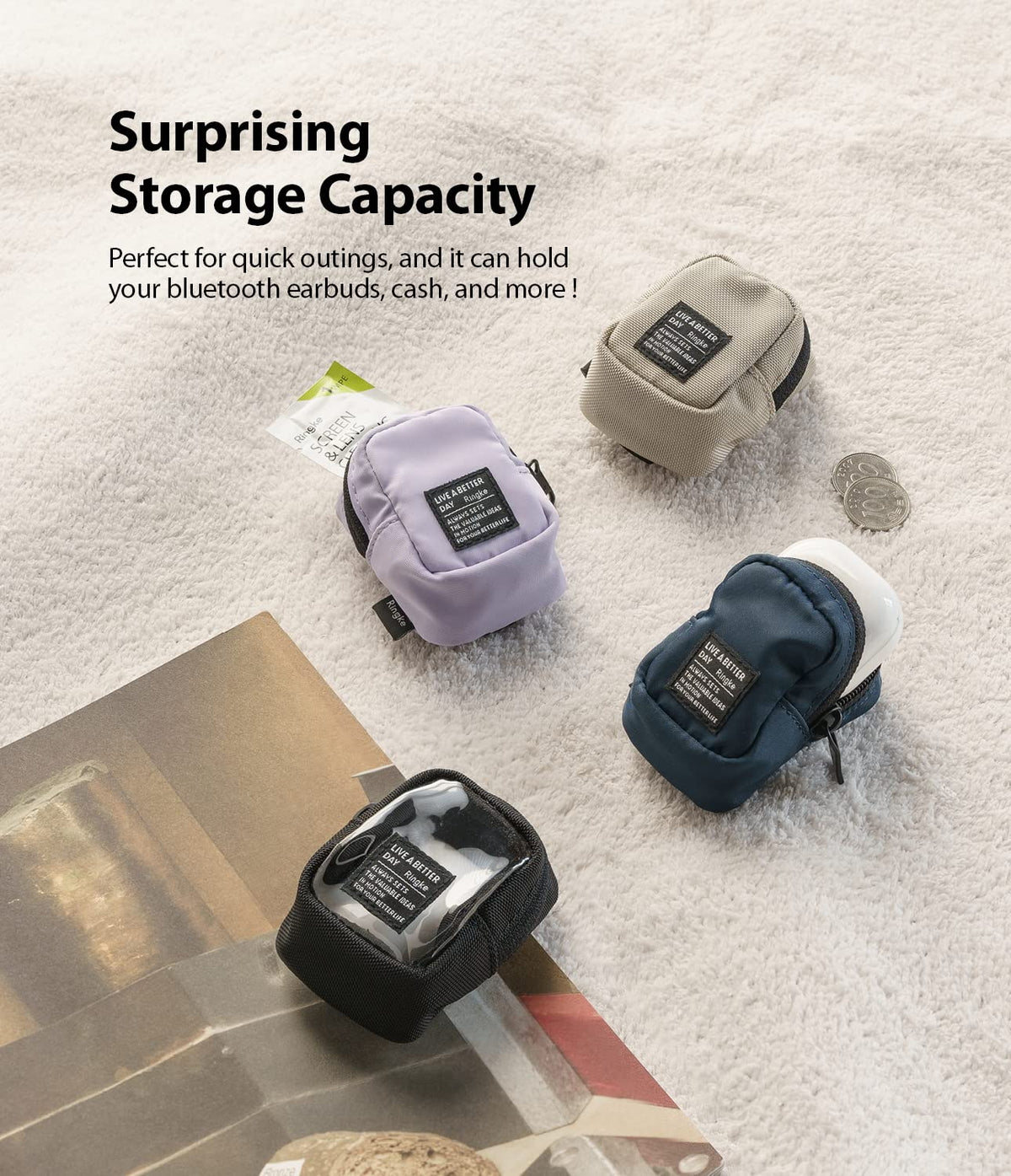 Ringke Mini Pouch Block interior space shows room for small items