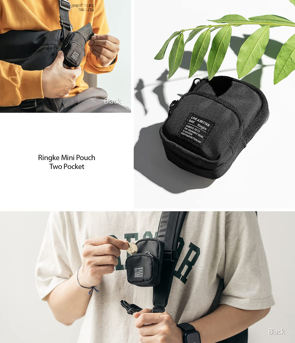 Ringke Mini Pouch compact size fits AirPods with room to spare